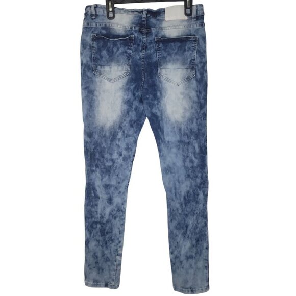 R GSTR Acid Wash Jeans Mens (Actual 33x30) Stretch Distressed Grunge Streetwear - Picture 4 of 13
